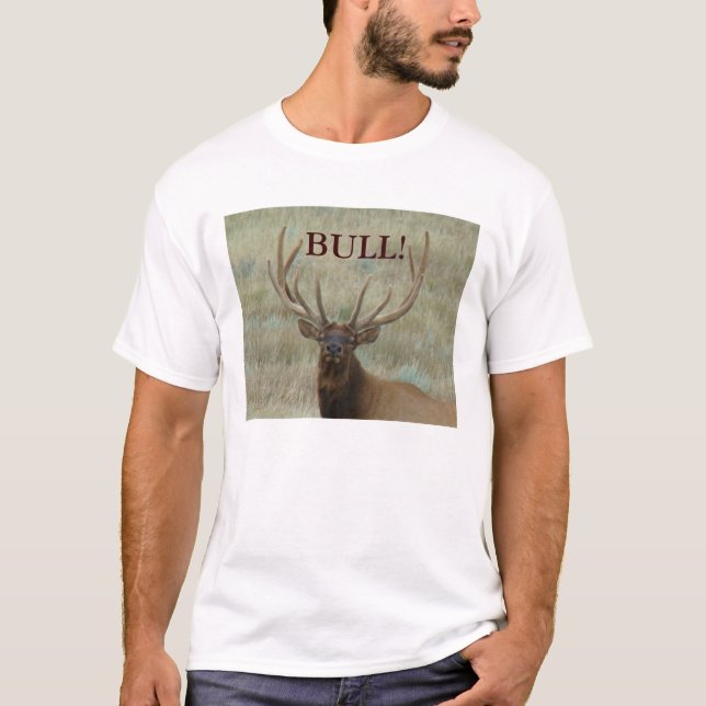 E10 Bull Elk in Velvet Head Shot T-Shirt (Front)