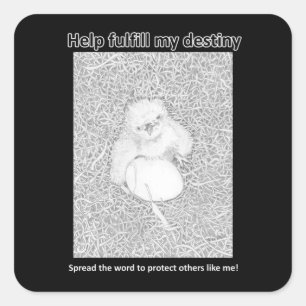 E14 SPREAD THE WORD PROTECT WILDLIFE DESTINY SQUARE STICKER