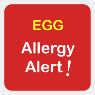 e1 - Allergy Alert - EGGS. Square Sticker