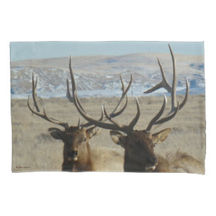 E45 Bull Elk Double Head Shot Pillowcase