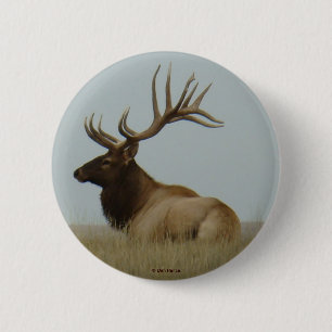 E5 Bull Elk Big Bull 6 Cm Round Badge