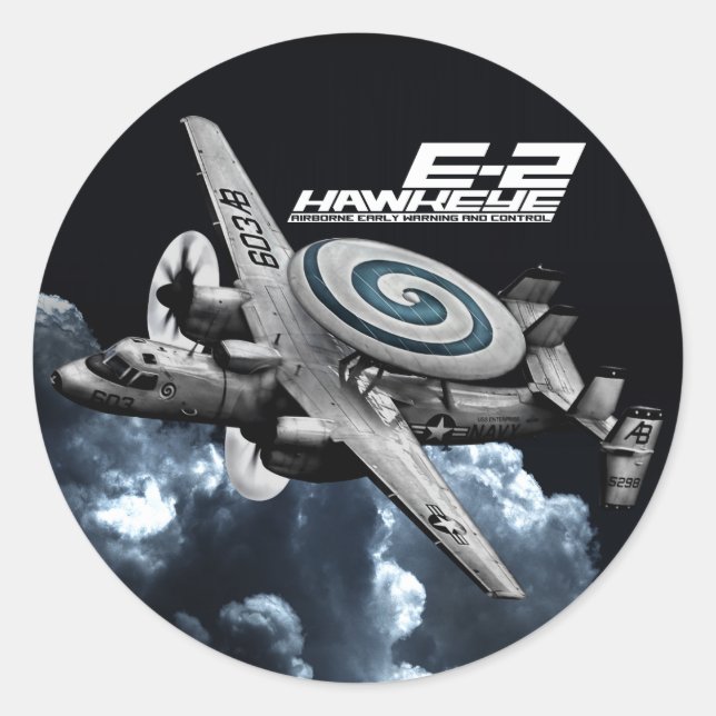 E-2 Hawkeye Classic Round Sticker (Front)