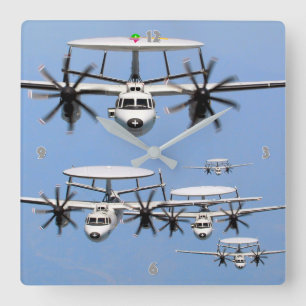 E-2 HAWKEYE SQUARE WALL CLOCK