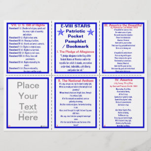 E-8** Patriotic Pocket Pamphlet / Bookmark Flyer