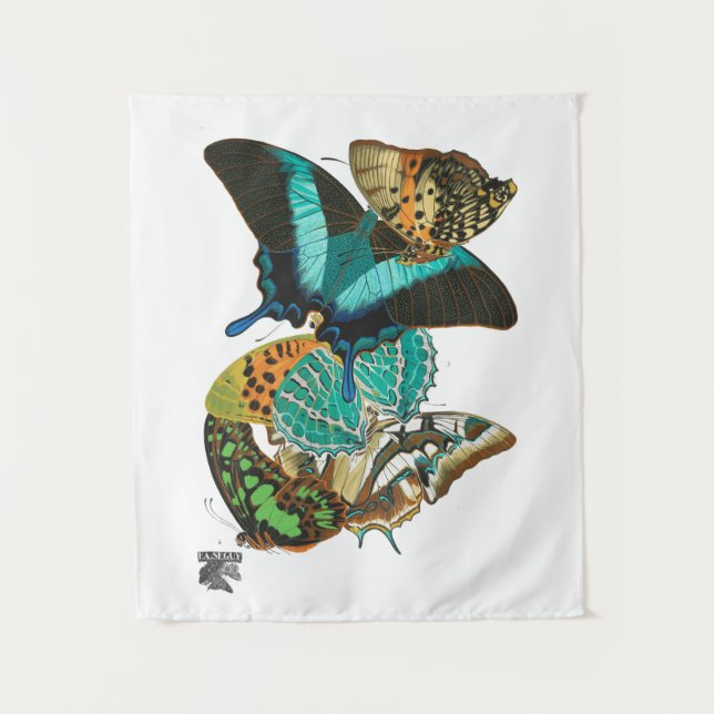 E.A. Séguy Vintage Butterflies Illustration Tapestry (Front)