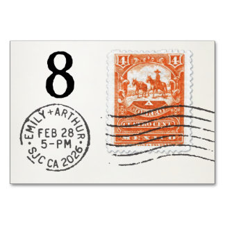 E&A Wedding Reception Table Card 8 Mexico
