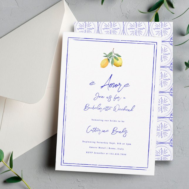 È Amore Italian Bachelorette Party Invitation (Creator Uploaded)