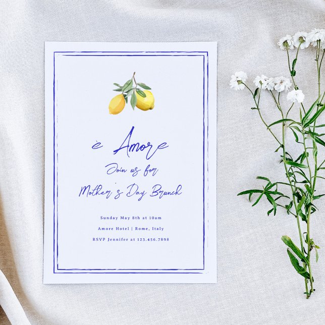 È Amore Italian Mother's Day Brunch Invitation (Creator Uploaded)