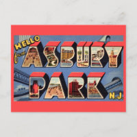 e Asbury Park NJ Greeting Postcard