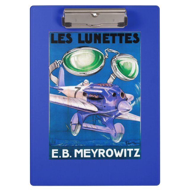 E.B. Meyrowitz Flying Goggles Advertisement Clipboard (Front)
