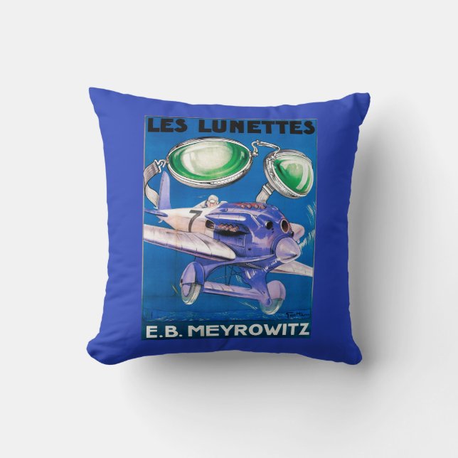 E.B. Meyrowitz Flying Goggles Advertisement Cushion (Front)