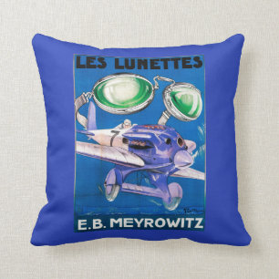 E.B. Meyrowitz Flying Goggles Advertisement Cushion