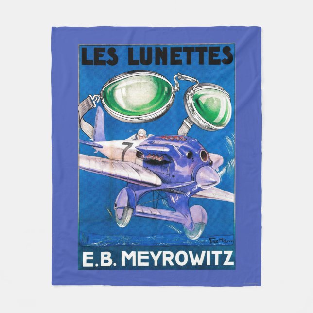 E.B. Meyrowitz Flying Goggles Advertisement Fleece Blanket (Front)