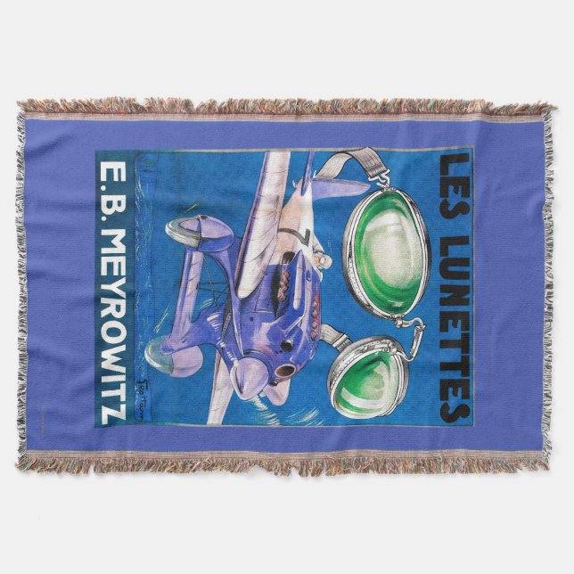 E.B. Meyrowitz Flying Goggles Advertisement Throw Blanket (Front)