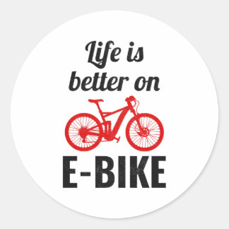 E-Bike Electric Bike E-Cyclist Bicycling Bicycle Classic Round Sticker