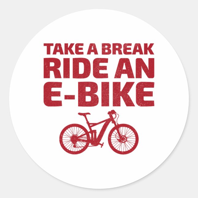 E-Bike Electric Bike E-Cyclist Bicycling Bicycle Classic Round Sticker (Front)
