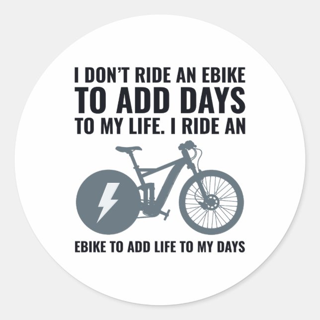 E-Bike Electric Bike E-Cyclist Bicycling Bicycle Classic Round Sticker (Front)