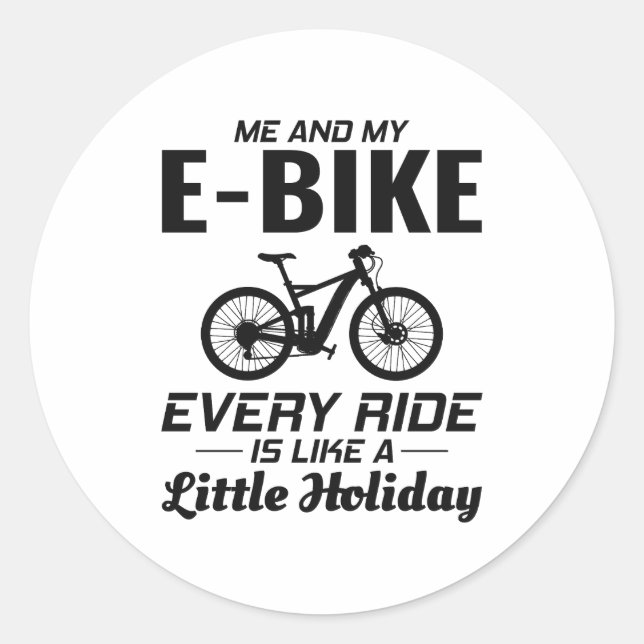 E-Bike Electric Bike E-Cyclist Bicycling Bicycle Classic Round Sticker (Front)