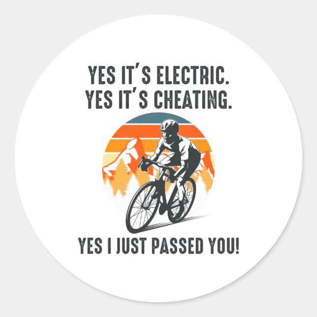 E-Bike Electric Bike E-Cyclist Bicycling Bicycle Classic Round Sticker (Front)