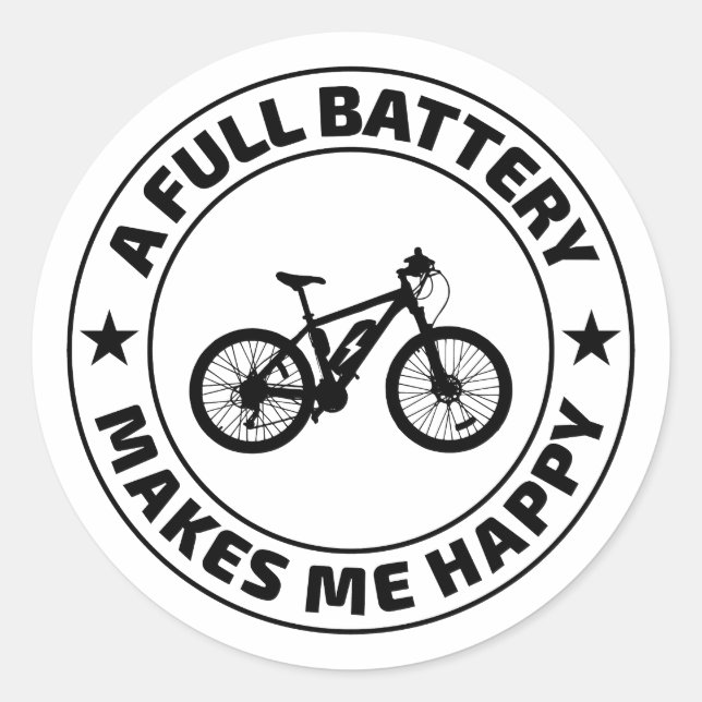 E-Bike Electric-Bike E-Cyclist Bicycling  Classic Round Sticker (Front)
