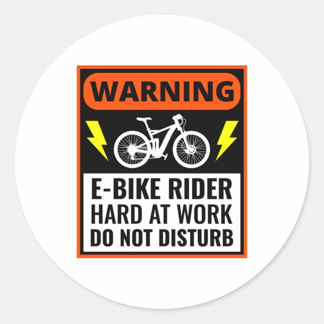 E-Bike Electric-Bike E-Cyclist Bicycling  Classic Round Sticker (Front)