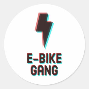 E-bike Gang Mountain Biking Classic Round Sticker