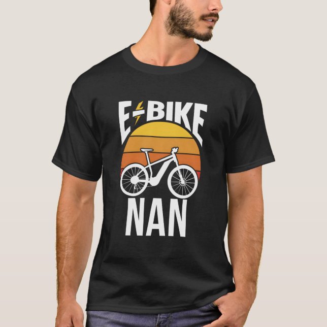 E-Bike Nan Rider Cycling Electric Cyclist Grandma T-Shirt (Front)