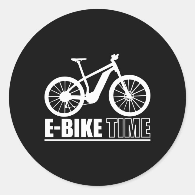 E-Bike Time Electric Bicycle Classic Round Sticker (Front)