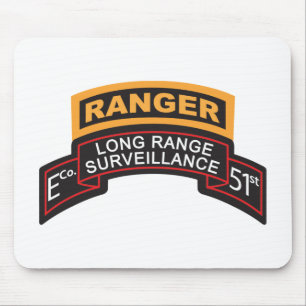 E Co 51st Infantry LRS Scroll, Ranger Tab Mouse Pad