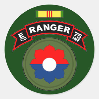 E Co, 75th Infantry Regiment - Rangers, Vietnam Classic Round Sticker
