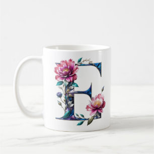 E Coffee Mug – Floral Design for Gifting