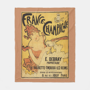 E. Debray Champagne Advertisement Poster Fleece Blanket
