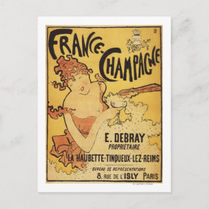 E. Debray Champagne Advertisement Poster Postcard