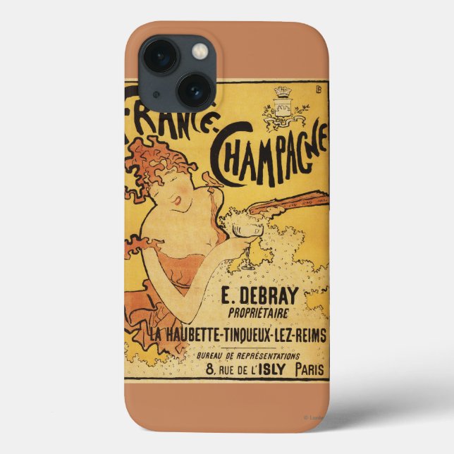 E. Debray Champagne Advertising Poster Case-Mate iPhone Case (Back)