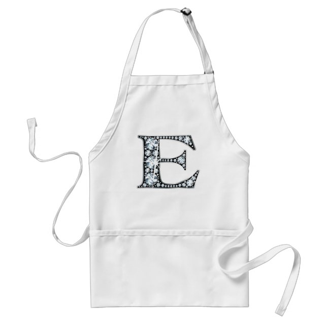 "E" Diamond Bling Apron (Front)