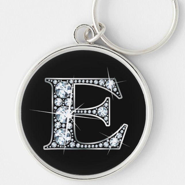 "E" Diamond Bling Keychain (Front)