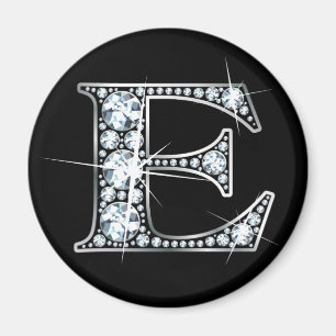 "E" Diamond Bling Magnet