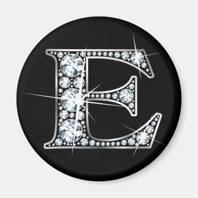 "E" Diamond Bling Magnet (Front)