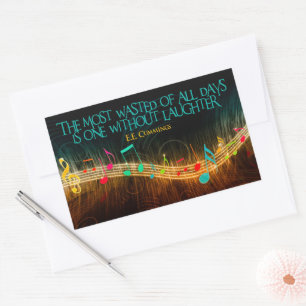 E. E. Cummings Inspirational Quote "Laughter" Rectangular Sticker