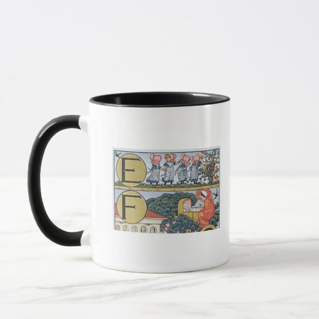 E-F,from an Alphabet based on Nursery Rhymes Mug (Left)