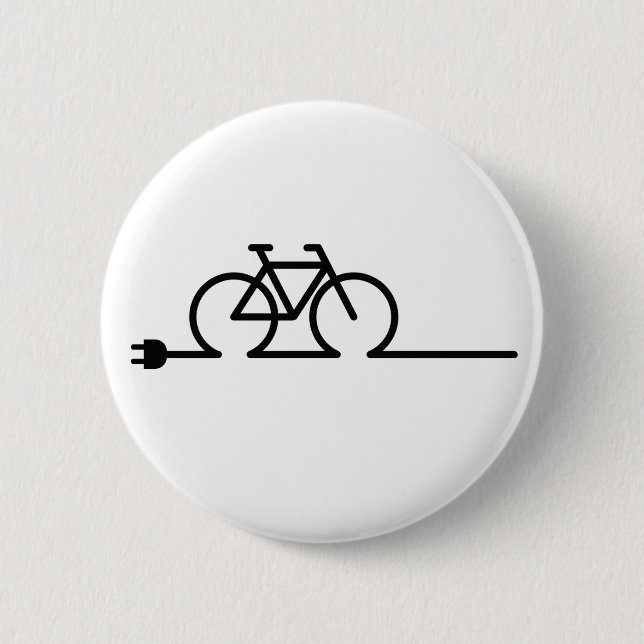 E fiets oplaadpunt lader symbool. Acculader 6 Cm Round Badge (Front)