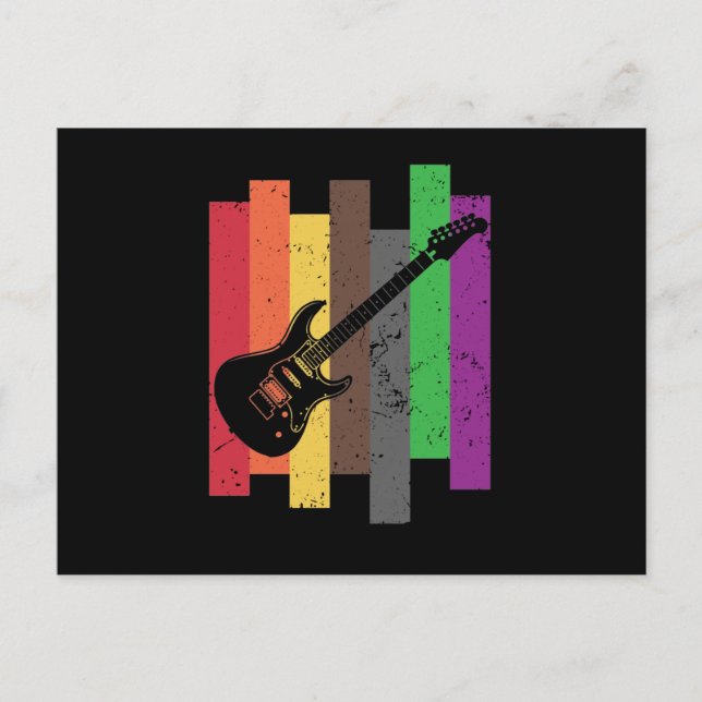 E-Gitarre Bunt Postcard (Front)