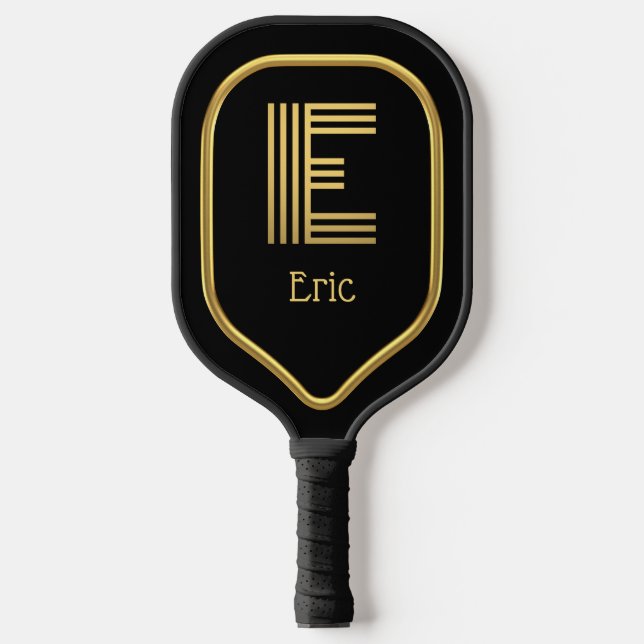 E Gold Initial Pickleball Paddle (Front)
