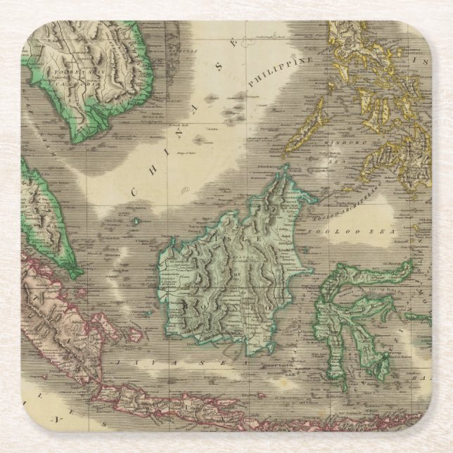E India Islands Square Paper Coaster (Front)