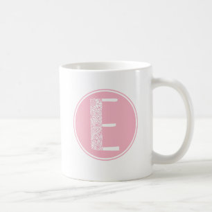 E Initial Floral Monogram Coffee Mug