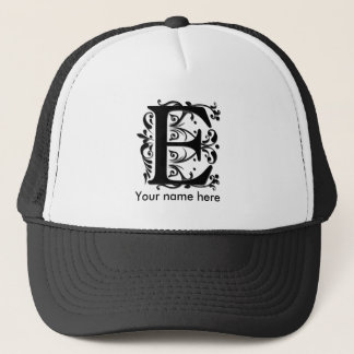 E Initial letter Monogram - paper cut style Trucker Hat
