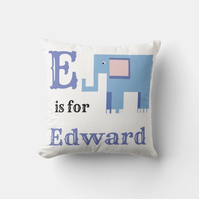 E is for Edward baby boy  Cushion (Front)