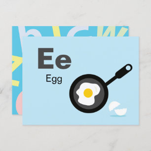 E is for Egg - Alphabet Flash Card