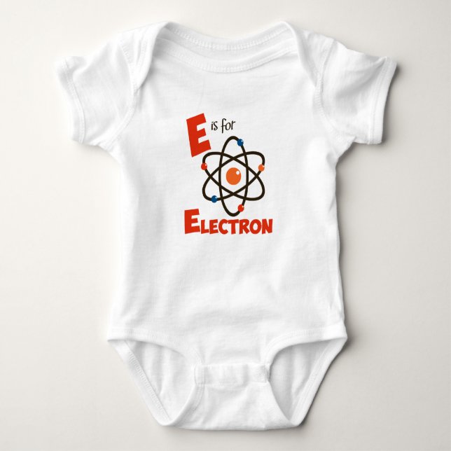 E is for Electron Atomic Science & Physics Design Baby Bodysuit (Front)