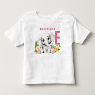E is for Elephant Alphabet Toddler T-Shirt